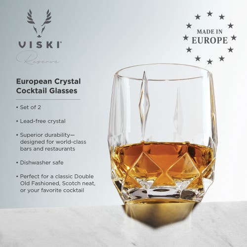 Viski Reserve Bruno Crystal Cocktail Glasses Set Of 2 In Clear