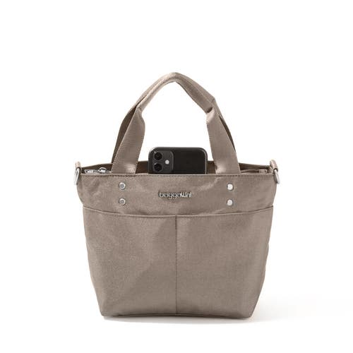 Baggallini Mini Carryall Crossbody Tote Bag In Sterling Shimmer