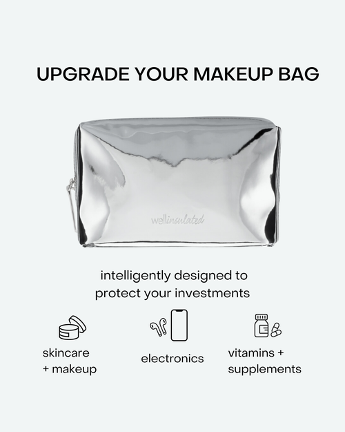 Shop Wellinsulated Performance Beauty Bag In Silver