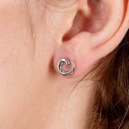 Shop Lucy Quartermaine Swirl Studs In Sterling Silver