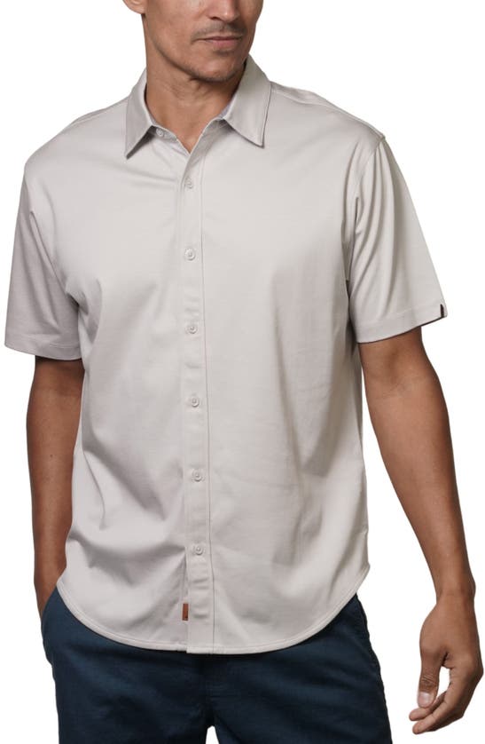 Shop Fundamental Coast Big Wave Short Sleeve Button-up Shirt In Vapor