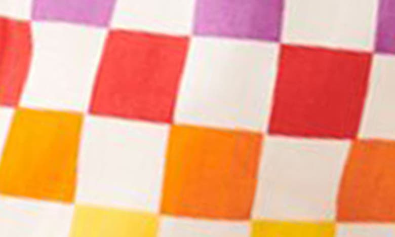Shop Little Bird Kids' Checkerboard Short Overalls & T-shirt Set In White Rainbow