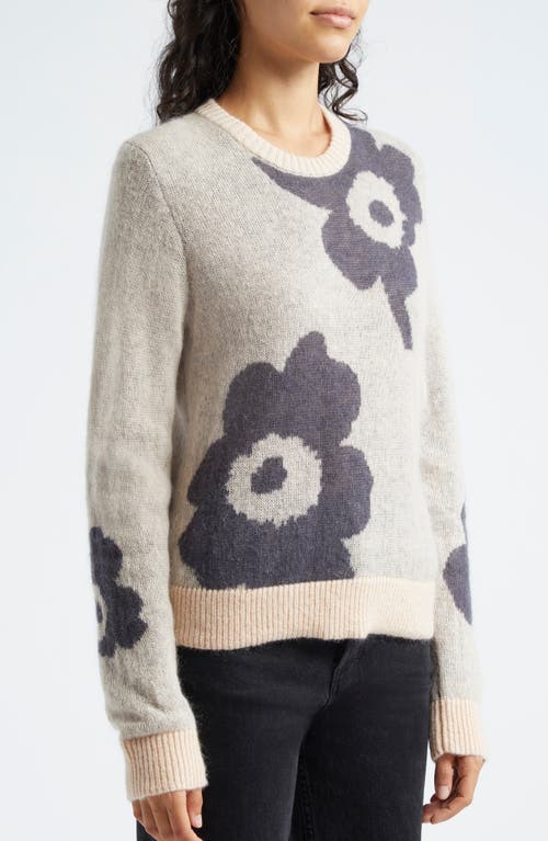 Shop Marimekko Tunnelma Unikko Sweater In Light Pink Dark Grey