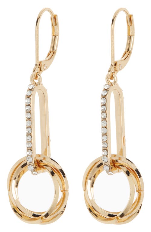 Shop Anne Klein Caramel Circle Link Drop Earrings In Gold/cry