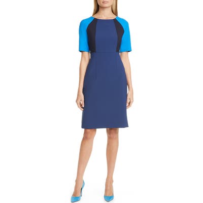 Boss Colorblock Sheath Dress, Blue