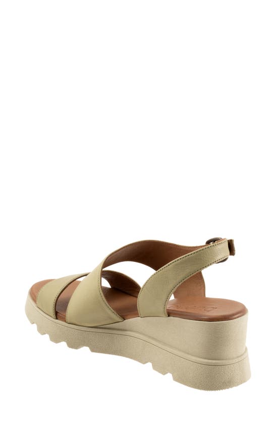 Shop Bueno Gianna Slingback Platform Wedge Sandal In Moss