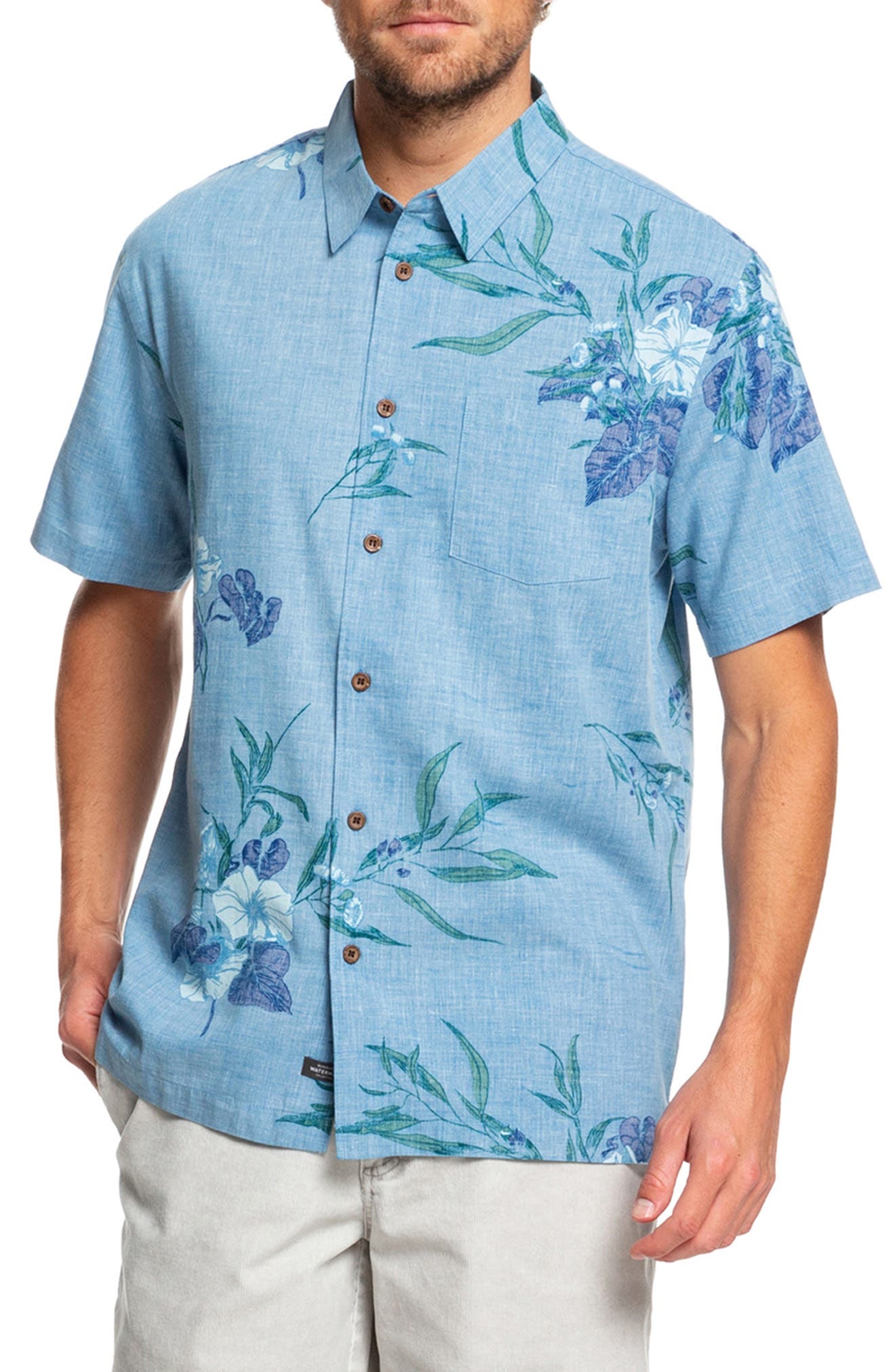 Quiksilver Waterman Collection Loninum Regular Fit Floral Short Sleeve