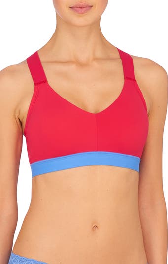 Printed racerback sports bra in multicoloured - Tory Sport