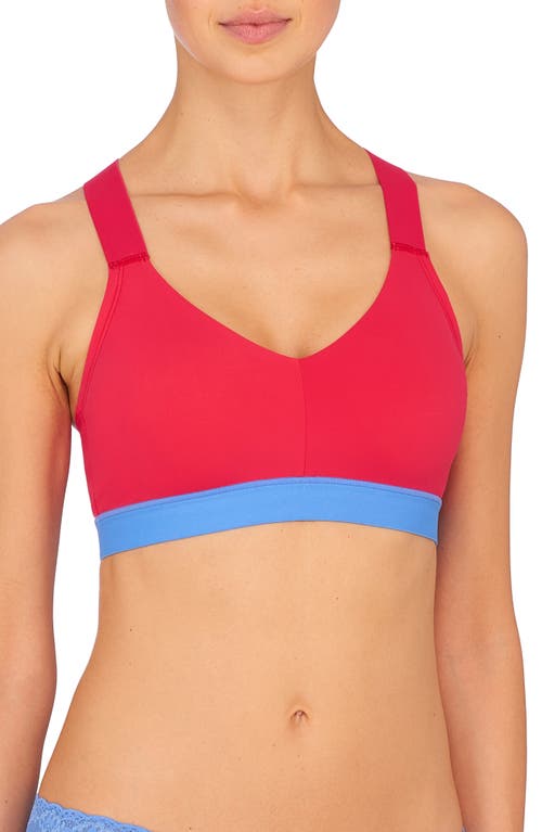 Shop Natori Dynamic Racerback Sport Bralette In Sunset/blu