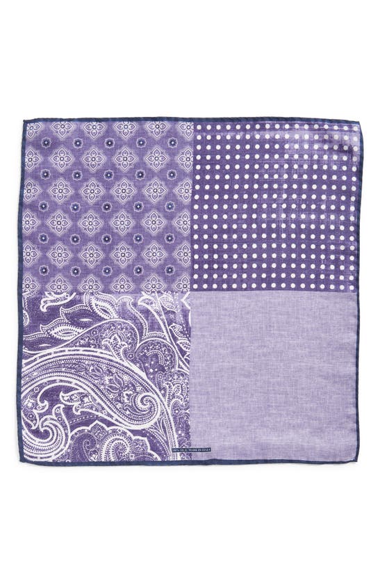 Shop Nordstrom Four Panel Silk Pocket Square In Purple