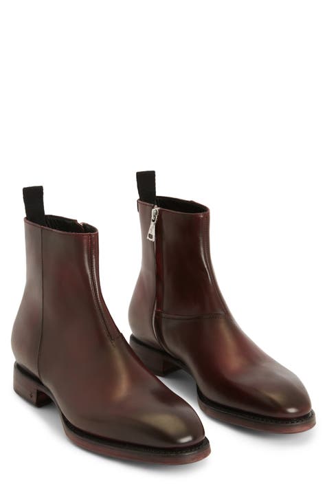 Maroon chelsea boots men best sale