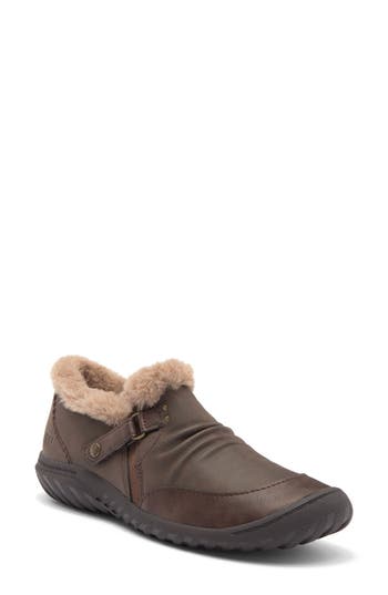 Jbu Women's Hook And Loop Heather Flat In Brown