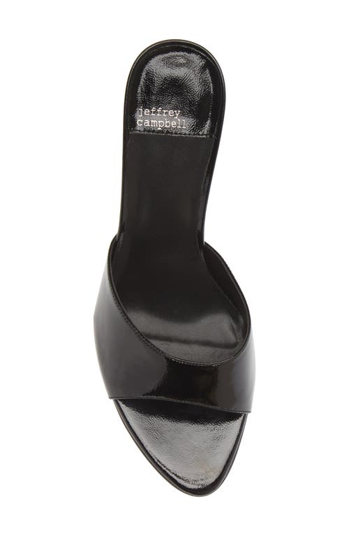 Shop Jeffrey Campbell Agent Slide Sandal In Black Crinkle Patent