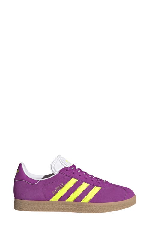 Shop Adidas Originals Adidas Gazelle Sneaker In Purple/yellow/off White