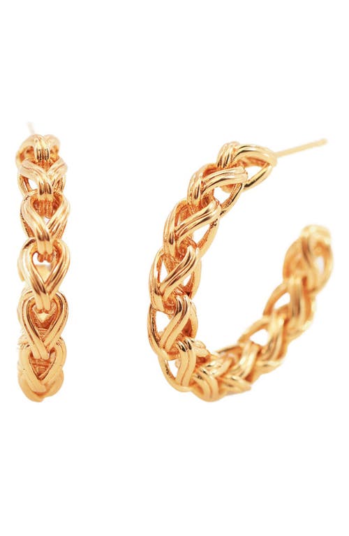 Raquel Twisted Chain Hoop Earrings in Gold