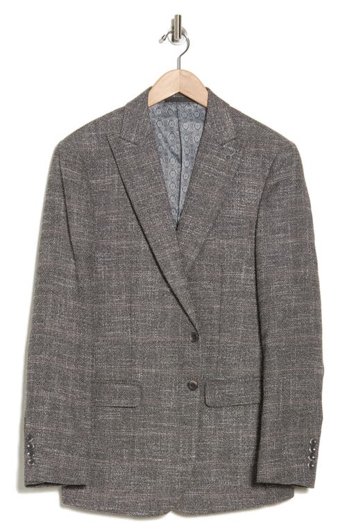 Tahari Slim Fit Textured Plaid Blazer In Grey