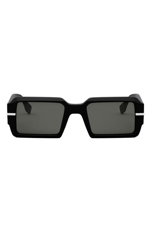 Shop Fendi 'graphy 52mm Geometric Sunglasses In Matte Black/smoke