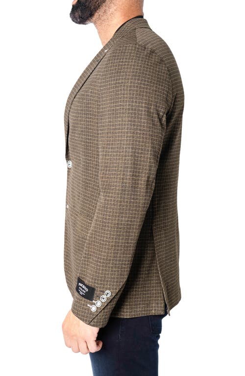 Shop Maceoo Descartes Unconstructed Check Vortex Brown Blazer