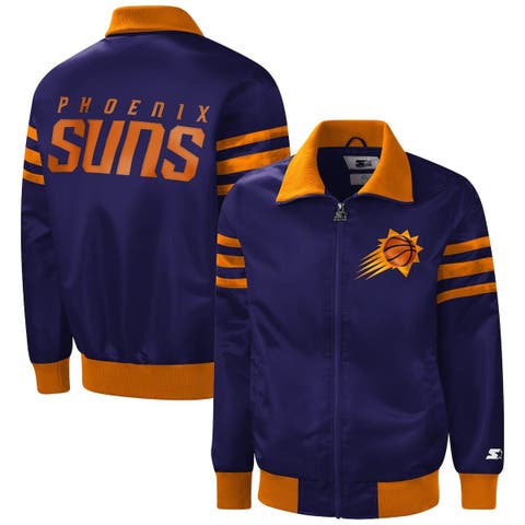 STARTER Women's Starter Purple/Gold Los Angeles Lakers Split Colorblock  Satin Full-Snap Varsity Jacket