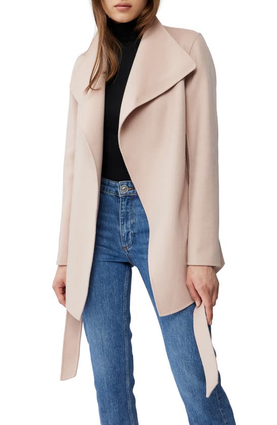 MACKAGE AZARA WATER RESISTANT WOOL & LEATHER WRAP COAT