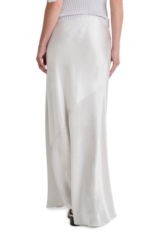 Shop Vince Crinkled Satin Maxi Skirt In Salt Glass