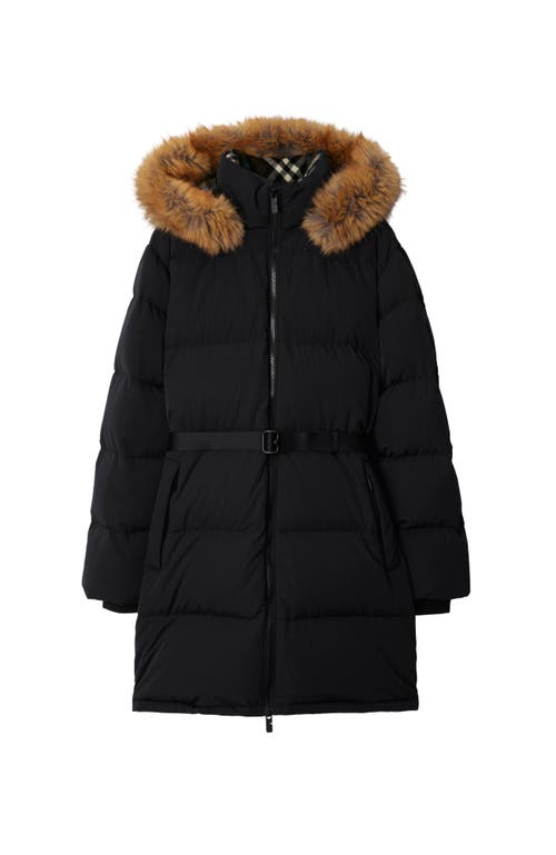 Shop Burberry Nylon Puffer Coat In Black/snug