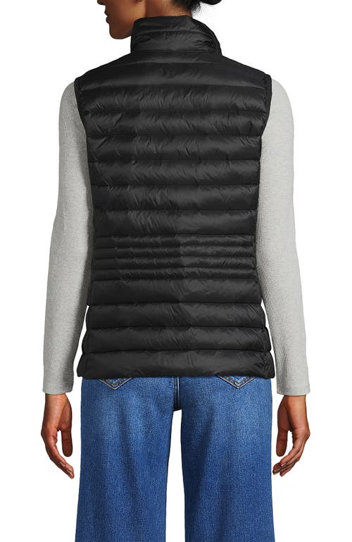 Shop Lands' End Wanderweight Packable Ultralight Down Vest In Black