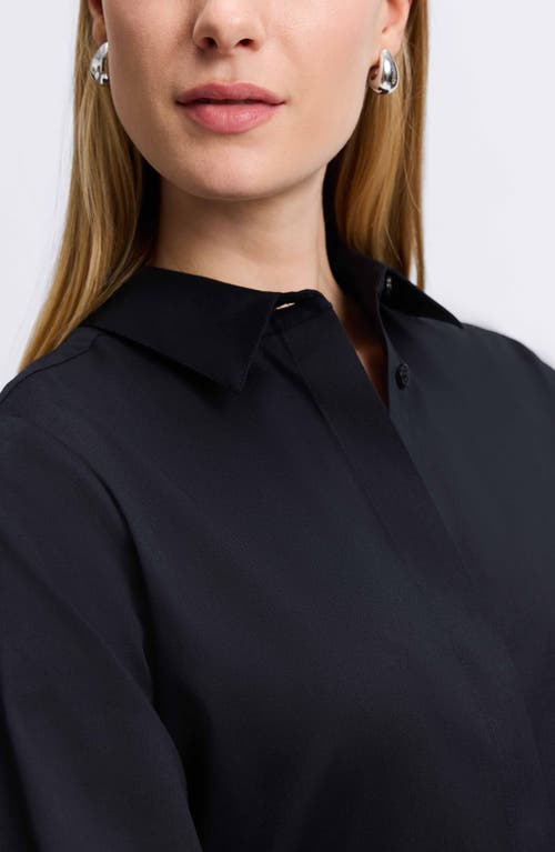 Shop Foxcroft Iris Button-up Shirt In Black