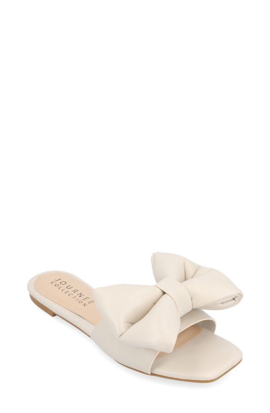 Shop Journee Collection Tru Comfort Foam Fayre Bow Flat In Sand