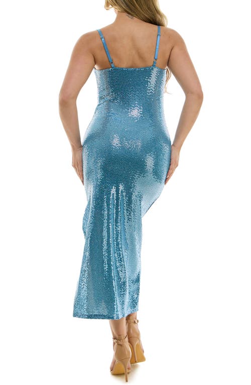Bebe Slim Maxi Dress In Blue