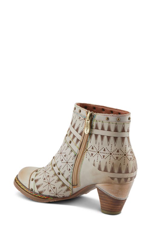 L'artiste By Spring Step Niobe Cap Toe Bootie In Beige/ivory