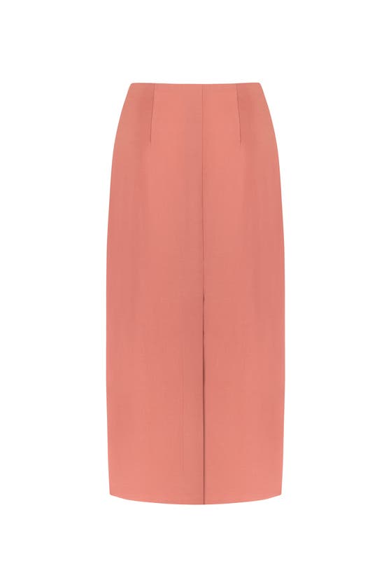 Shop Nocturne Midi Skirt With Slits In Salmon