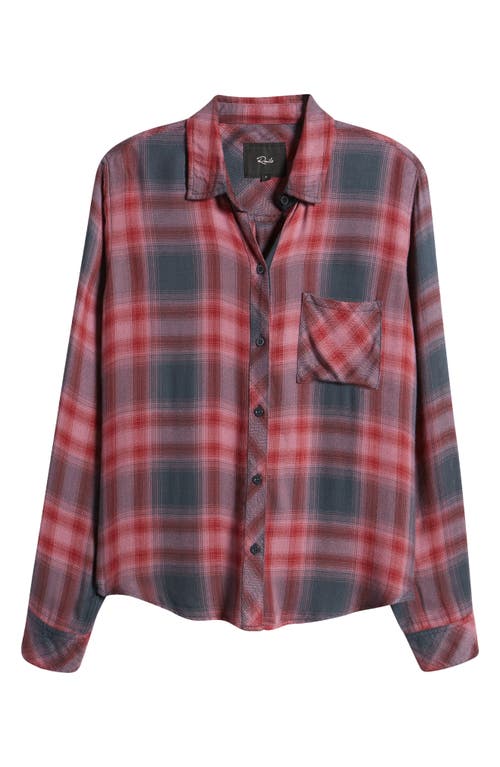 Shop Rails Hunter Plaid Button-up Shirt In Dusty Mauve Evergreen