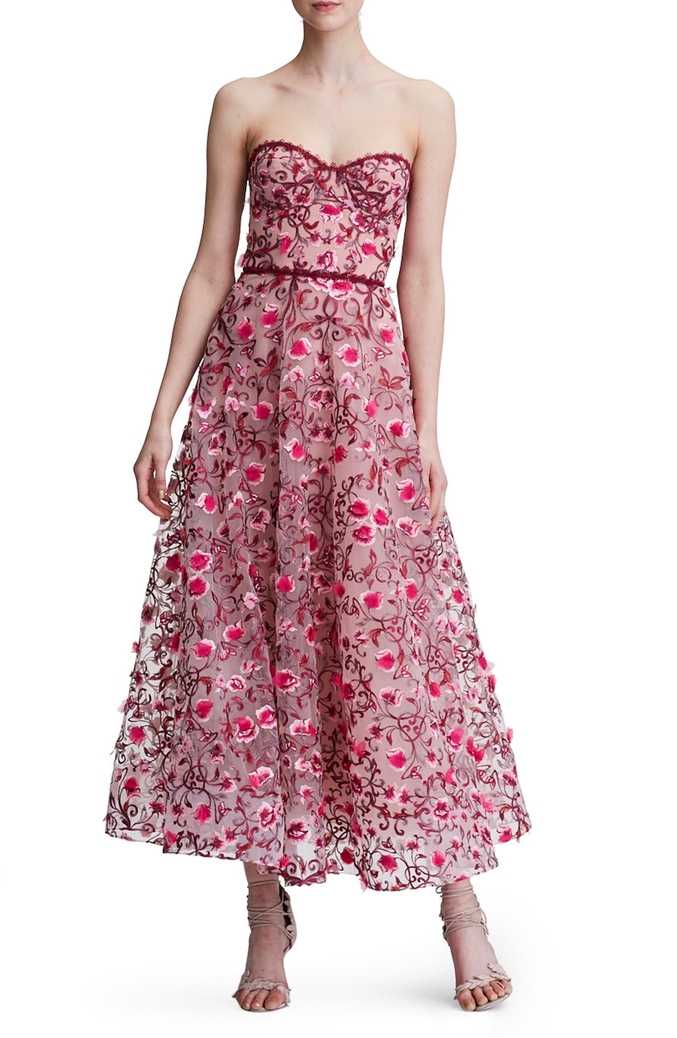 marchesa tea length gown