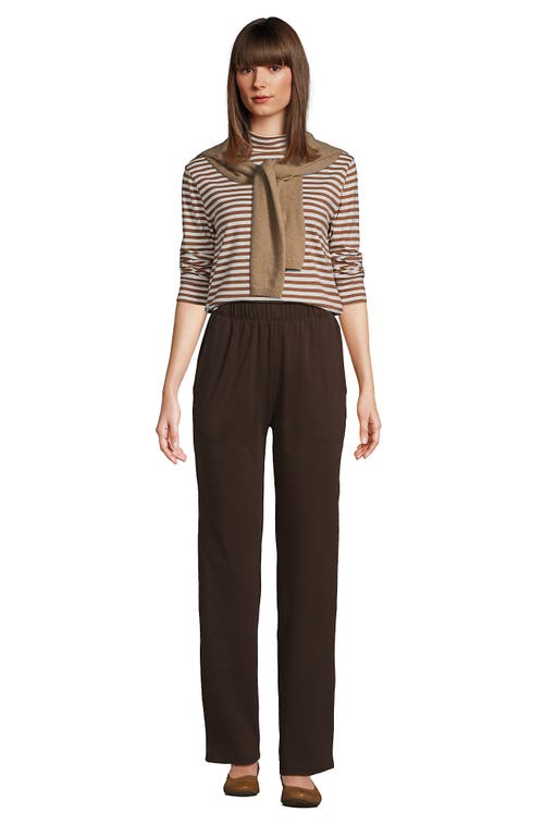 Shop Lands' End Sport Knit High Rise Pants In Rich Coffee