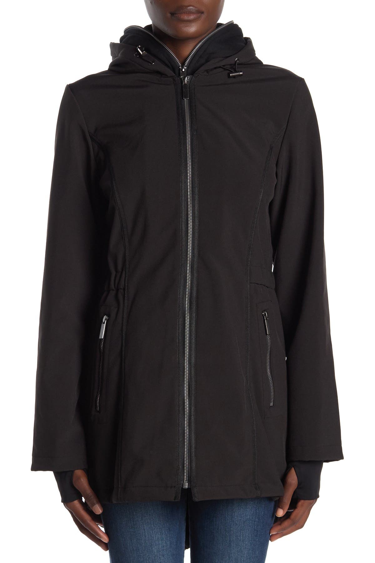 French Connection | Water-Resistant Soft Shell Hooded Zip Jacket ...