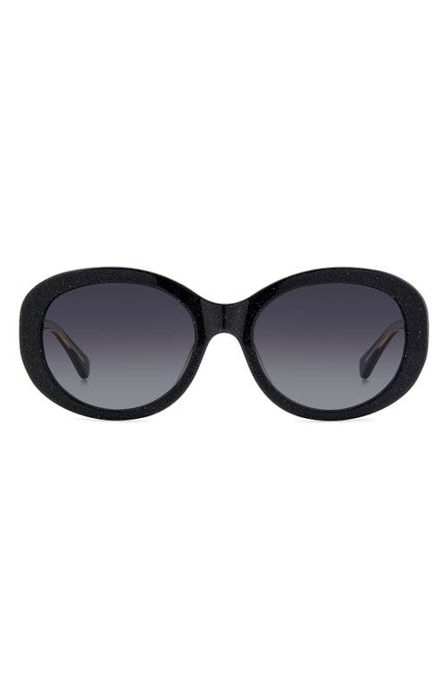 Kate Spade New York avah 56mm gradient round sunglasses in Black/Grey Shaded at Nordstrom