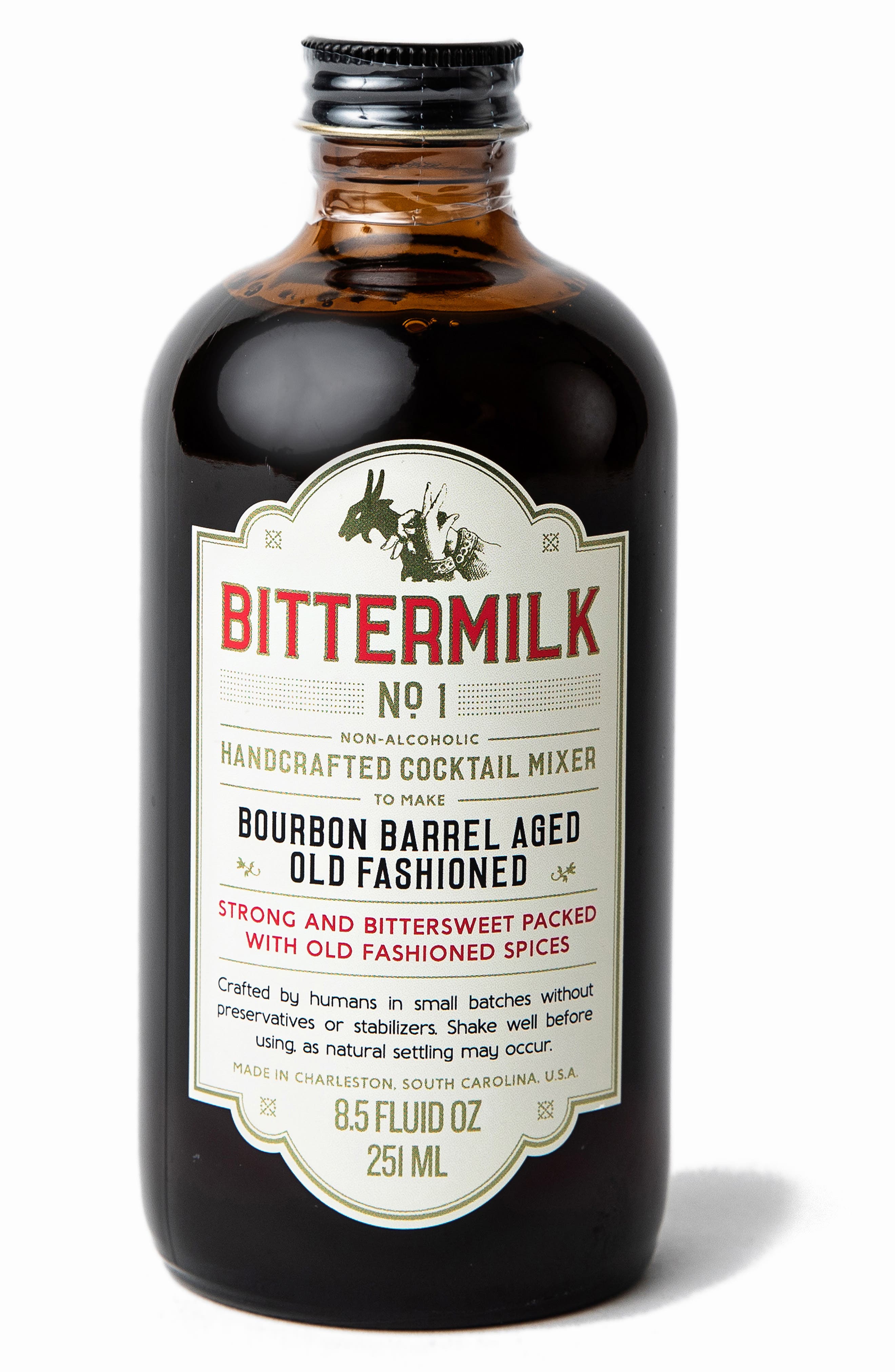 Bittermilk No.1 Bourbon Barrel Aged Old Fashioned Mix - All Natural Handcrafted Cocktail Mixer - Old Fashioned Drink Mixer - Just Add Bourbon or Whiskey Makes 17 Cocktails