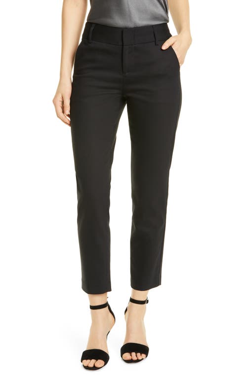 Alice + Olivia Stacey Slim Stretch Cotton Blend Trousers in Black