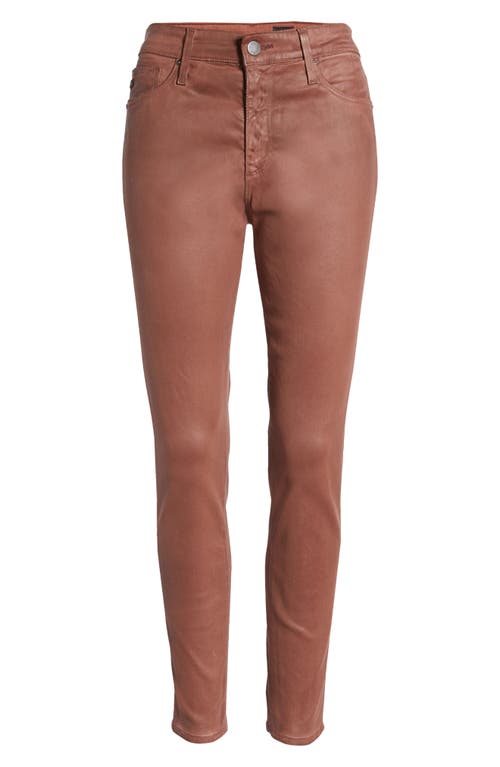 Ag Farrah High Waist Ankle Skinny Jeans In Dark Walnut