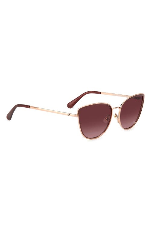 Shop Kate Spade New York Staci 56mm Gradient Cat Eye Sunglasses In Red Gold/burgundy Shaded