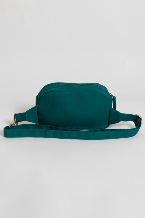 Terra Thread Organic Cotton Sling Belt Bag In Deep Sea Teal