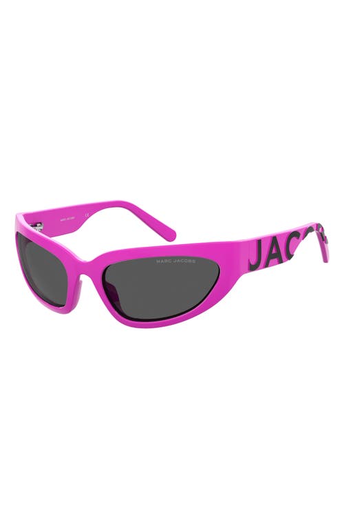 Shop Marc Jacobs 61mm Gradient Cat Eye Sunglasses In Fuchsia Black/grey