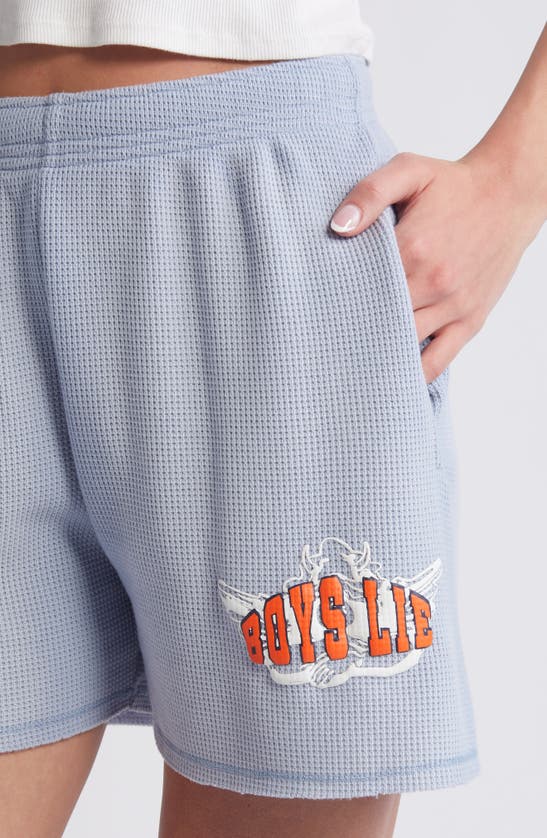 Shop Boys Lie Fool Me Once Francis Waffle Knit Shorts In Blue