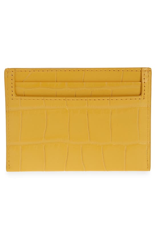 Mulberry Croc Embossed Leather Continental Card Case In Yellow