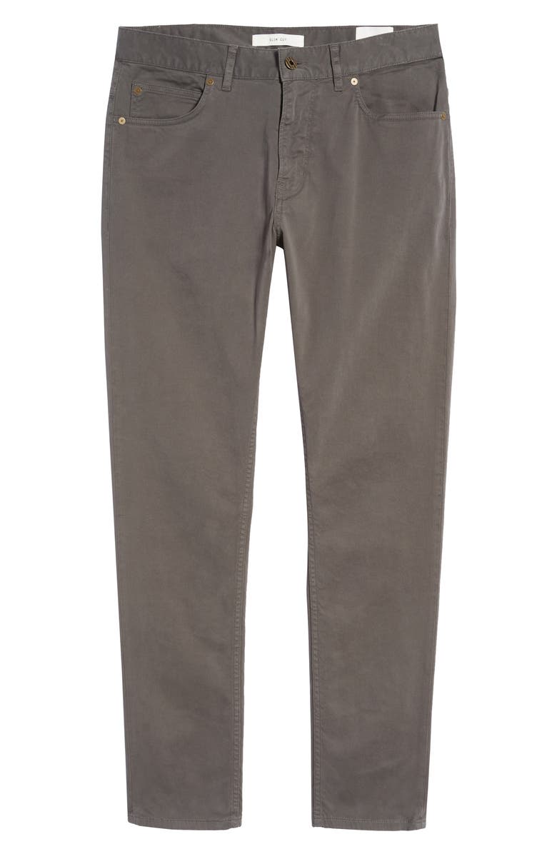 Billy Reid Stretch Cotton Five Pocket Pants, Alternate, color, Charcoal