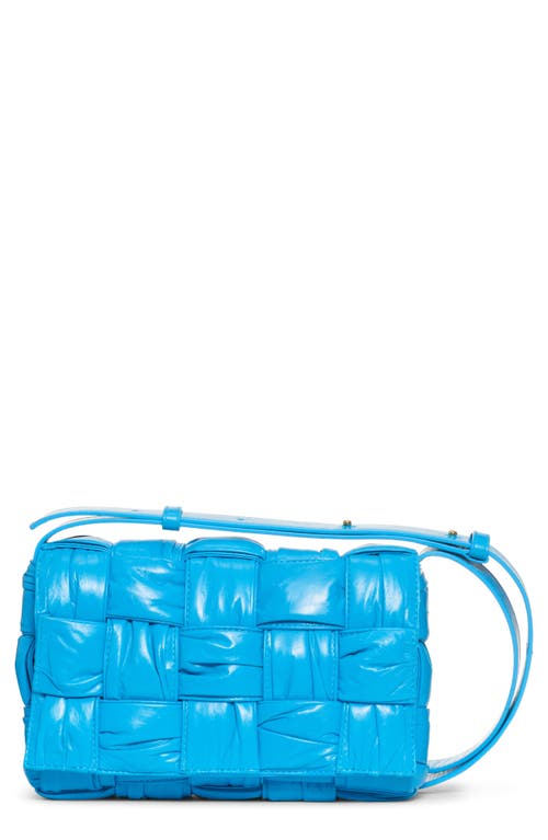 Shop Bottega Veneta Plisse Cassette Bag In Pool/brass