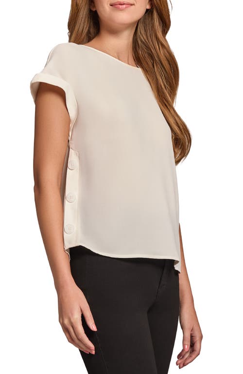Jones New York Button Detail Top In Jones White