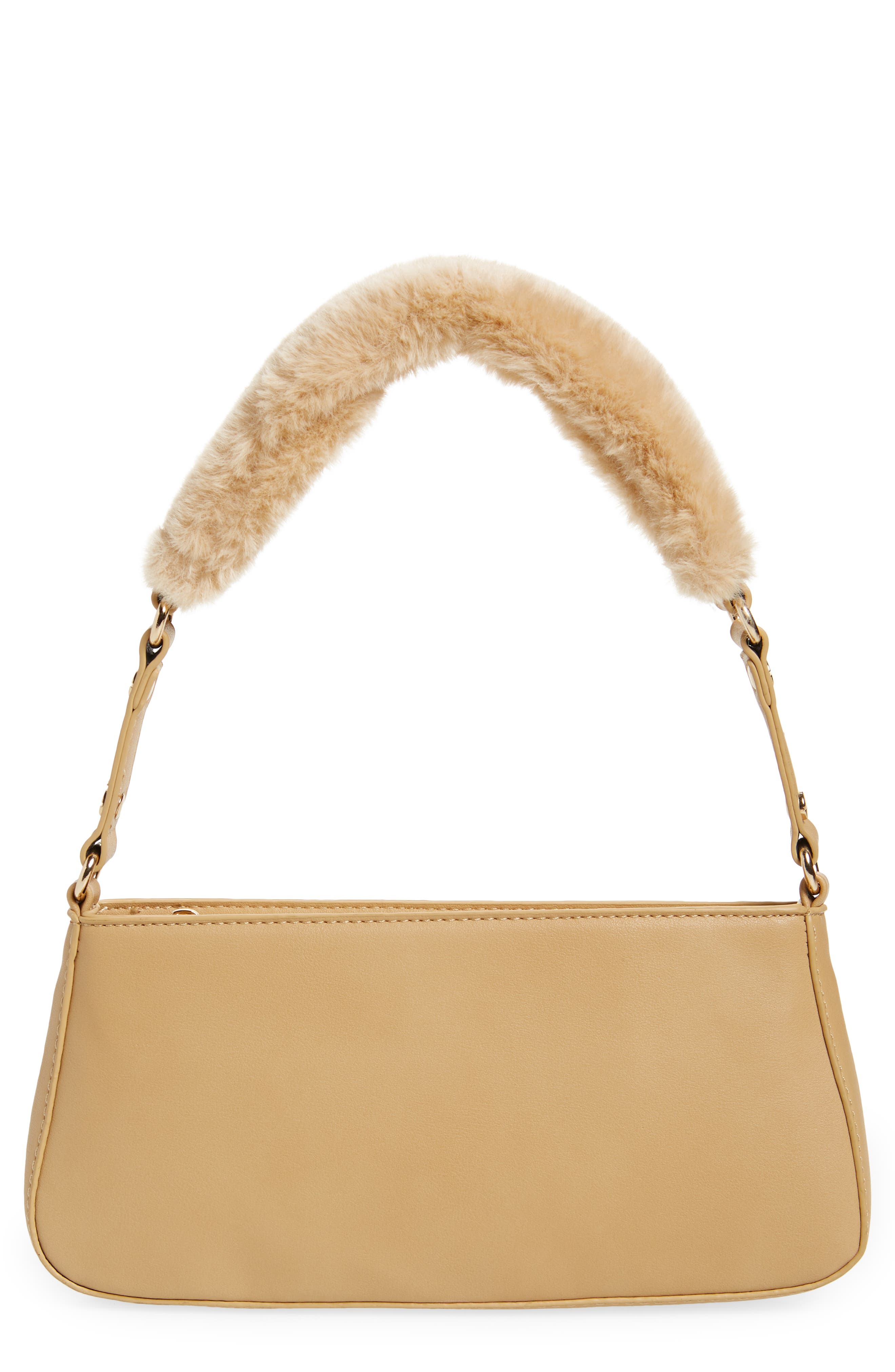 faux fur baguette bag