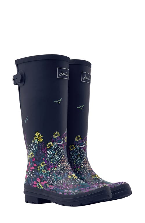 Joules Welly Rain Boot in Navy Ditsy